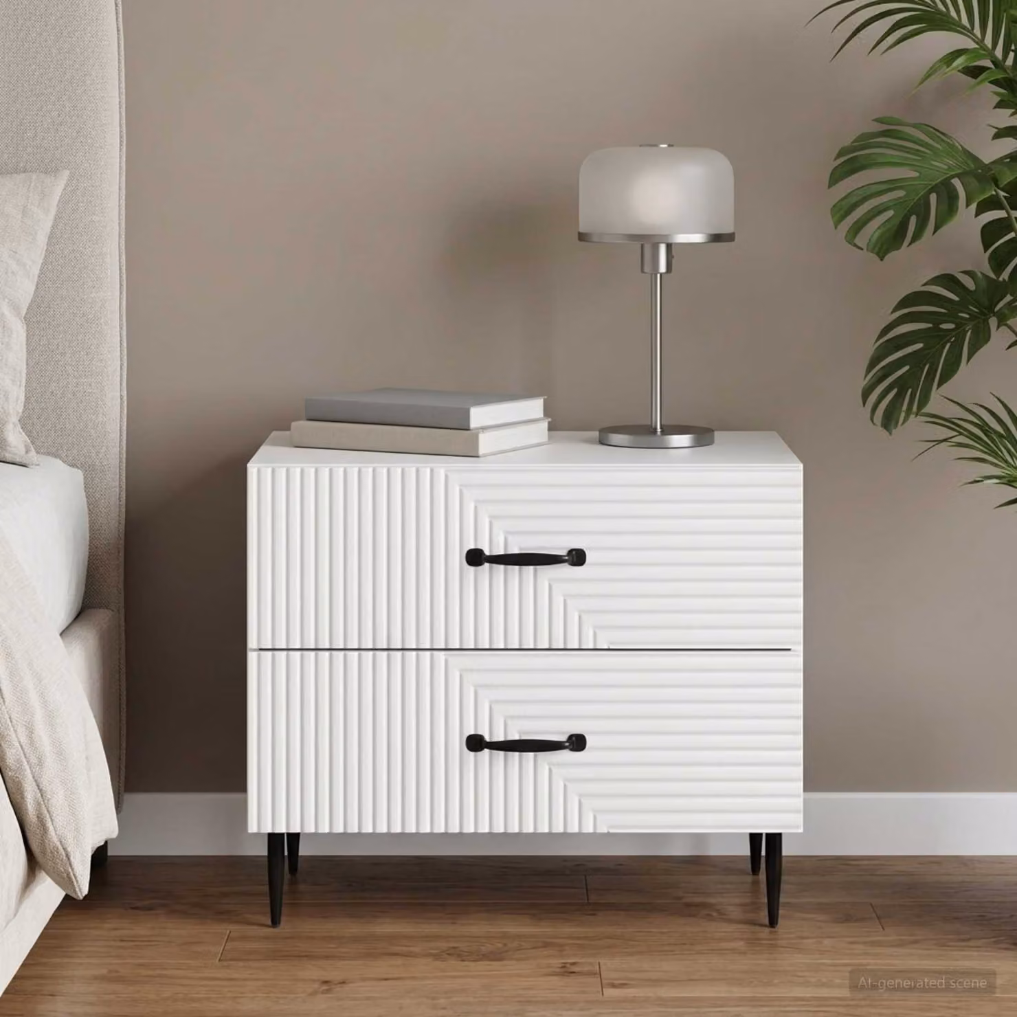 vidaXL Armadio da Notte Moderno con Cassetto Bianco L: 62 cm, P: 34,5 cm, H: 47,5 cm