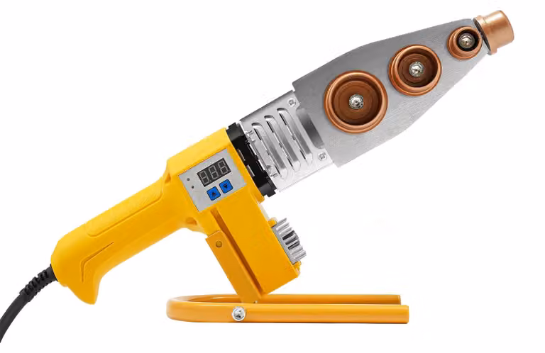 Saldatrice per tubi in plastica da 850W - Saldatrice per raccordi a fondo cieco per tubi idraulici da 20 a 63 mm - 6 spine riscaldanti - 220 V AC - regolabile da 0 a 380 °C - Colore: giallo