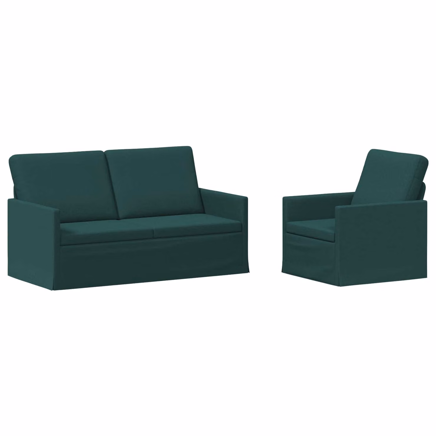 Set di 2 divani moderni vidaXL in tessuto verde con struttura in metallo per il tuo soggiorno