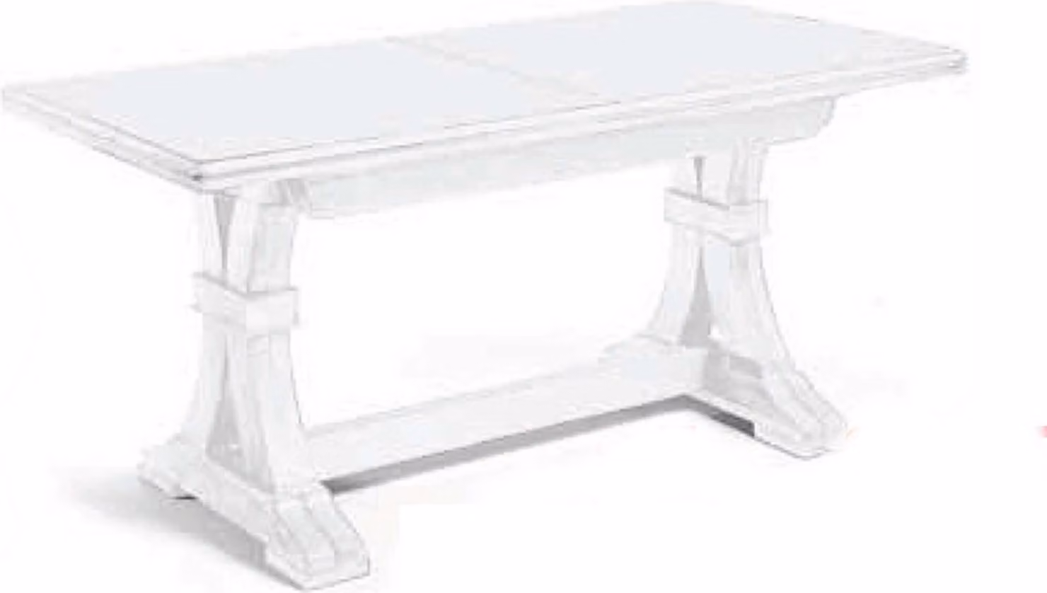 Milani Home - tavolo da pranzo allungabile 180-360 x 100 cm, legno massello, bianco