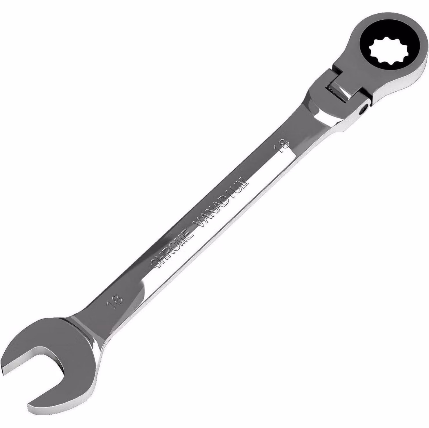 Chiave a bussola flessibile da 18 mm, 12 punti, in acciaio CR-V, con 72 denti