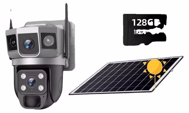 Telecamera video esterna, con riconoscimento tramite intelligenza artificiale, risoluzione 8MP, telecamera 4G con scheda di memoria da 128G