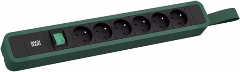 BACHMANN PRIMO 2 6xUTE 1xinterruttore con anello 2,0m CEE7/7 RAL6028