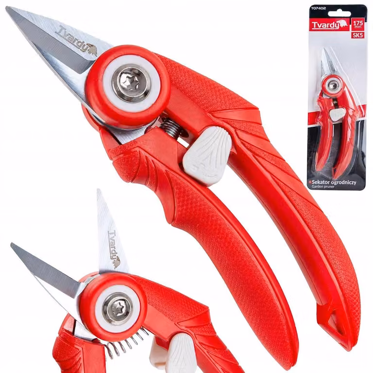 Forbice da giardino Tvardy, lama a bypass, acciaio SK5, 175 mm, design ergonomico