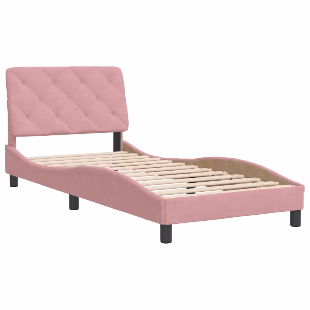 Giroletto senza Materasso Rosa 80x200 cm in Velluto