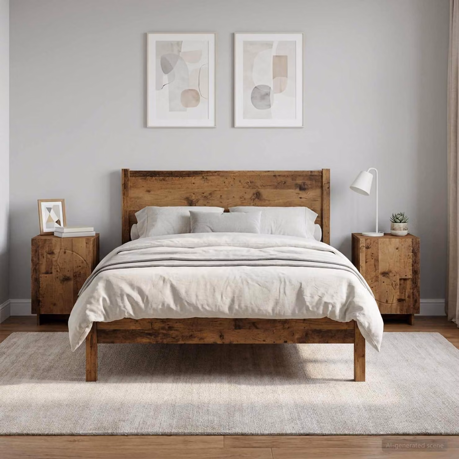 Set di 2 comodini vidaXL in legno color marrone stile moderno L: 33,5 cm, P: 34,5 cm, H: 50 cm