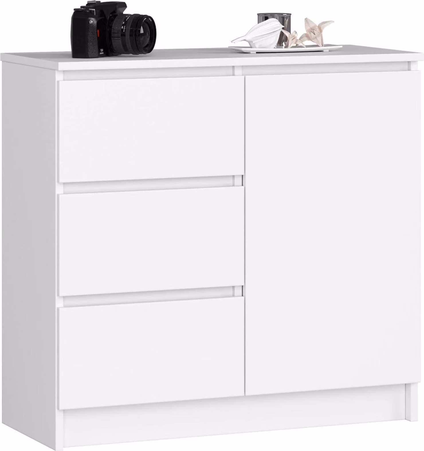 Comò elegante bianco K80 JERRY 1D 3L con spazio di archiviazione e design moderno