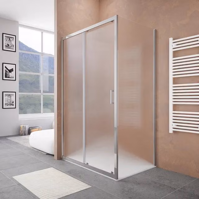 Box doccia 125x70 cm scorrevole vetro 6mm stampato profili cromati h185 | Tonga