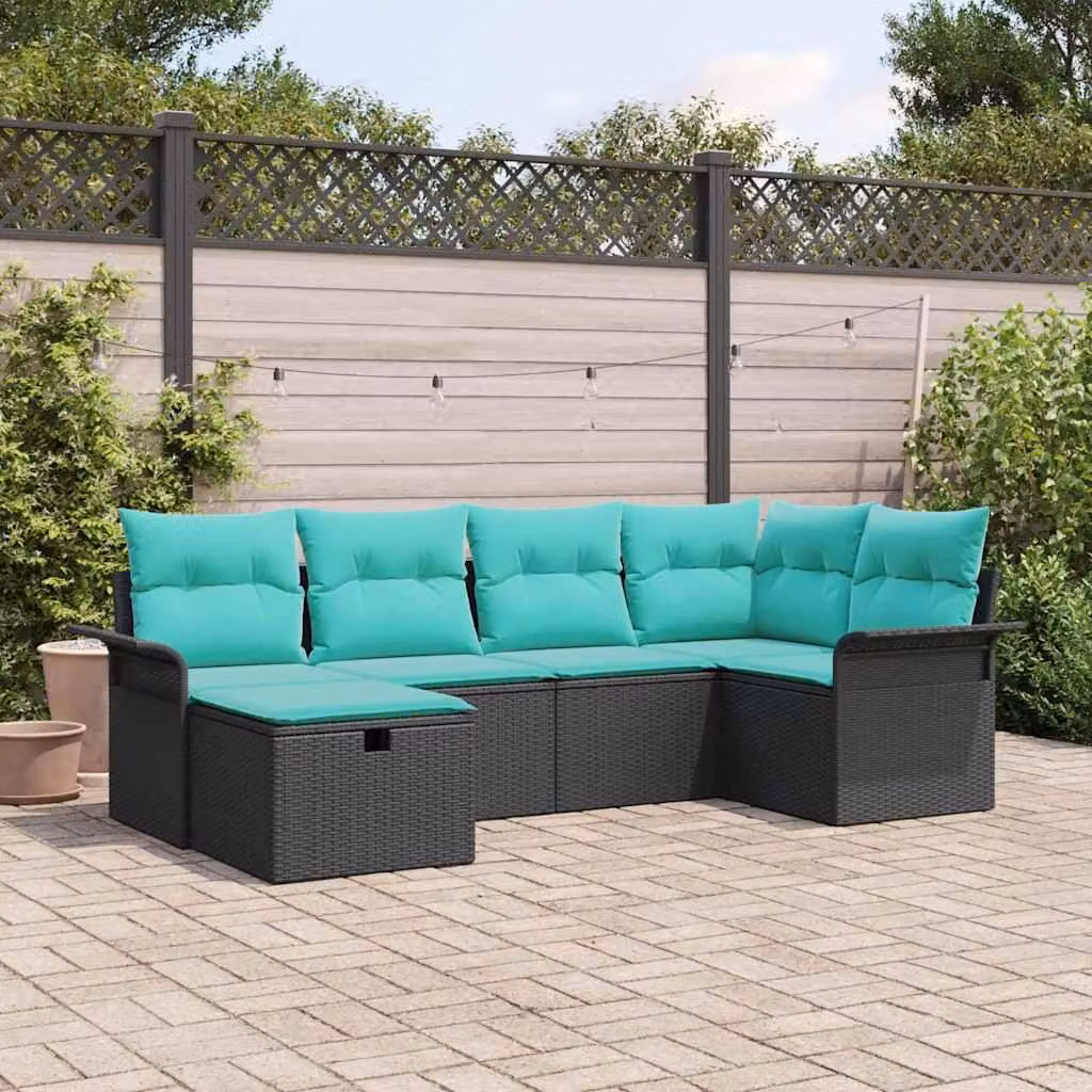 Maison Exclusive - Set da giardino con divano e 6 sedie, in rattan sintetico
