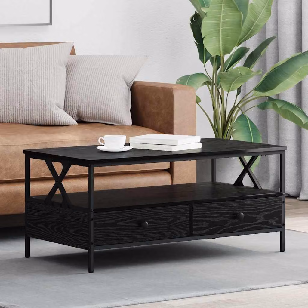 Maison Exclusive - Tavolino da salotto effetto rovere nero 100 x 51 x 45 cm Materiale ligneo