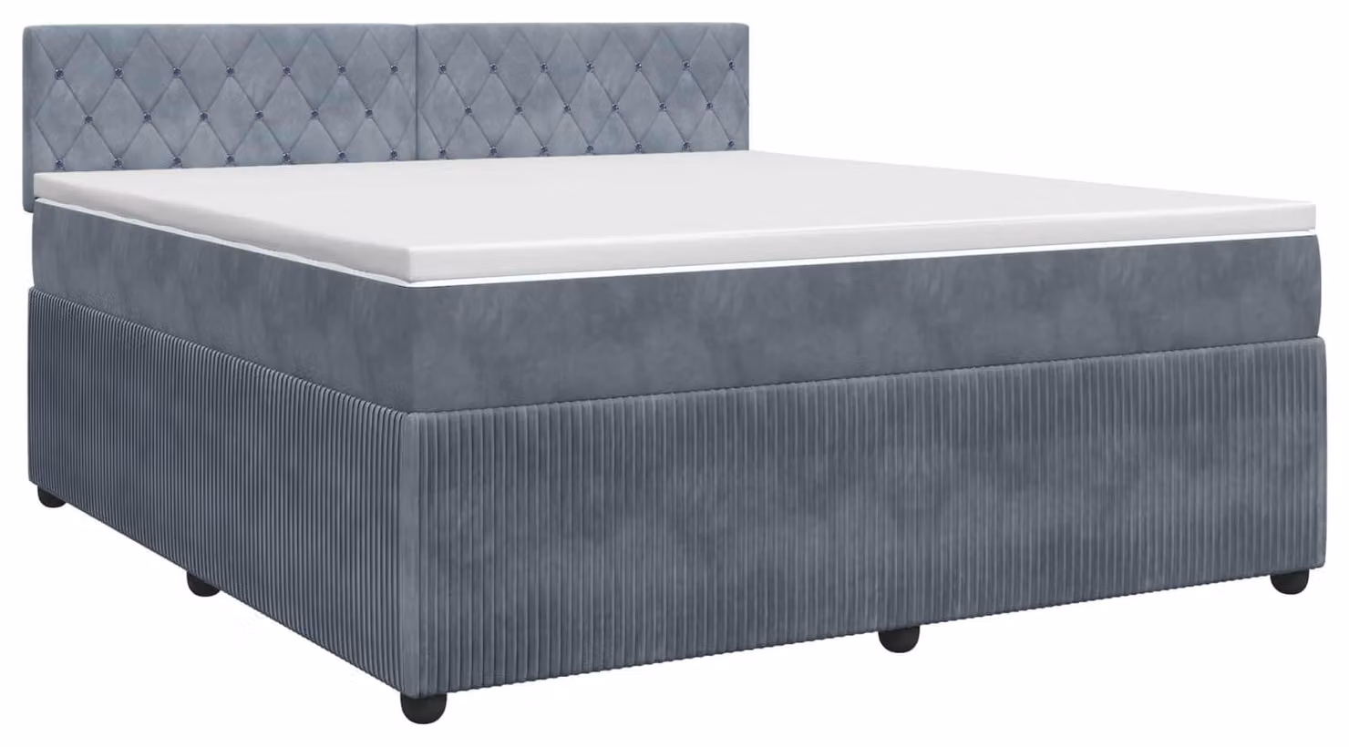 Letto a molle con materasso grigio scuro 160 x 200 cm in velluto