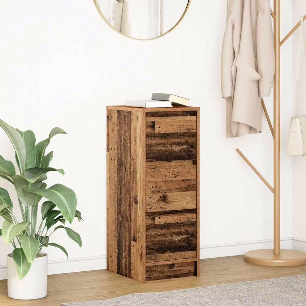 Credenza vidaXL in legno multistrato e MDF stile rustico, colore marrone, L 29,5 cm x P 34 cm x H 76 cm