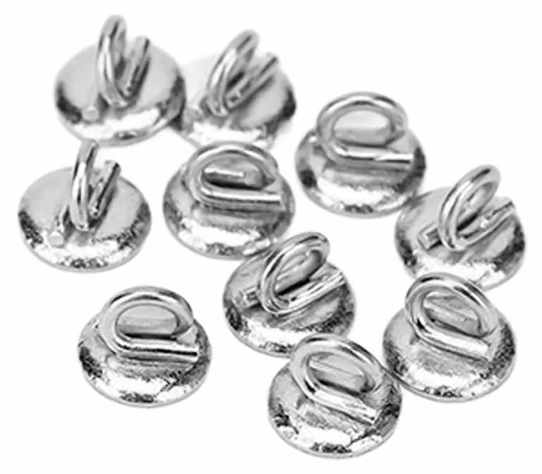 10 pezzi di anello linguale con bottone, in acciaio inossidabile, accessorio di ricambio per ortodonzia