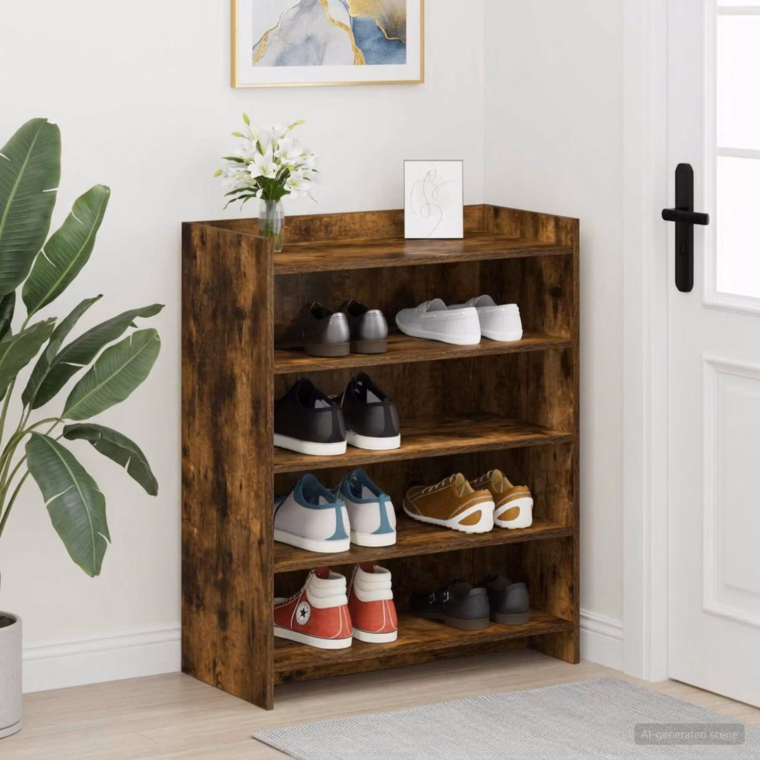 Mobile porta scarpe vidaXL moderno in legno marrone L: 73,5 cm, P: 36 cm, H: 92 cm