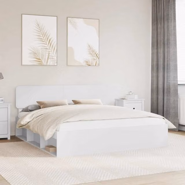 Struttura del letto Bianco 200 x 200 cm Pino massello 3412033