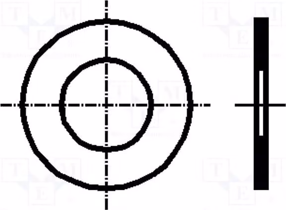 100 rondelle piatte, spessore h=0,2 mm, conformi alla norma DIN: 988, diametro esterno D=12 mm, foro per viti M6, forma circolare, codice BN: 1976 1225456