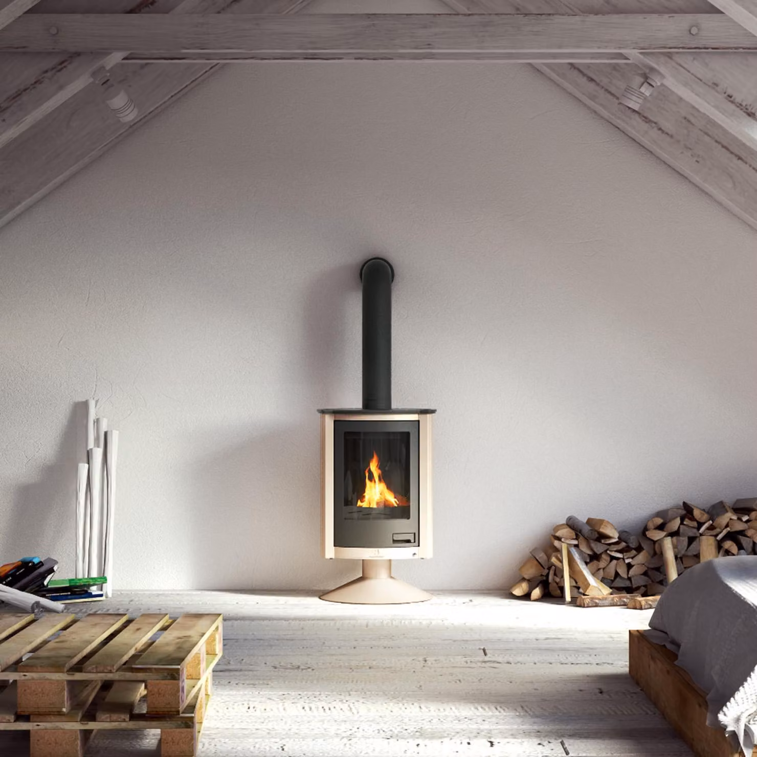Termocamino HS FLAMINGO MASTERFLAMME Piccolo II - crema