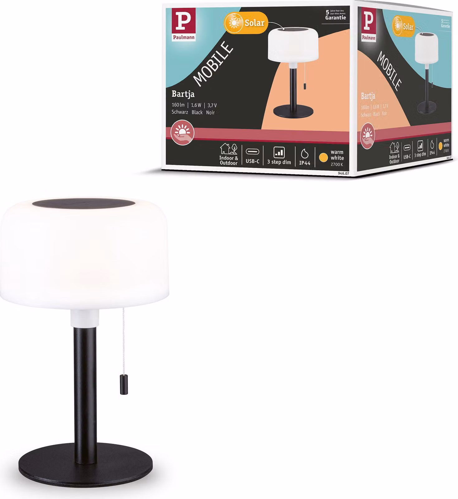 Lampada solare ricaricabile Paulmann Bartja