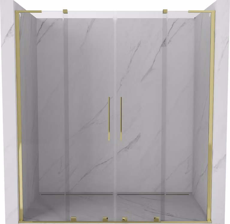 Mexen Velar L Duo porta doccia scorrevole 170 cm, trasparente, oro - 871-170-003-02-50