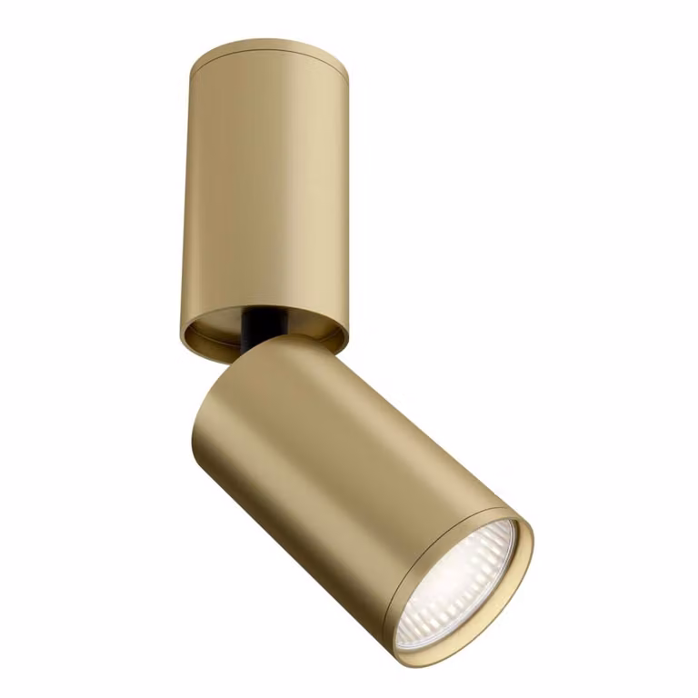 Plafoniera, alluminio, oro opaco, orientabile, D 5,2 cm