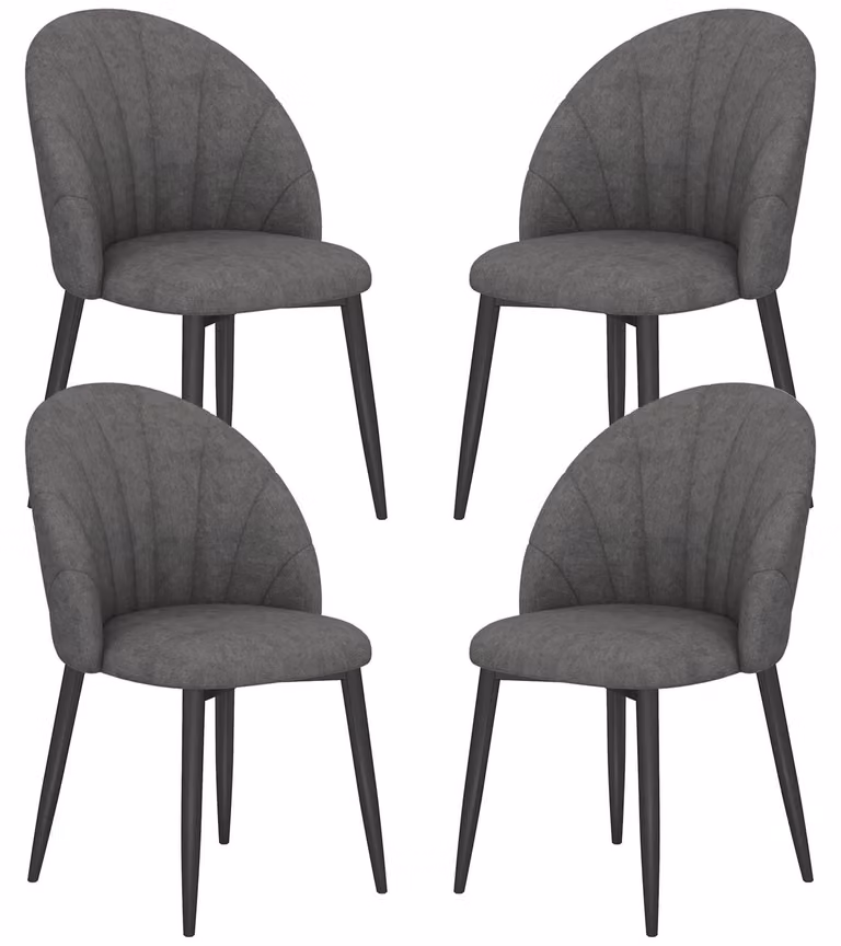 Sedie da pranzo - Sedie da cucina - Set di sedie - Sedie moderne - Sedie in velluto - Grigio scuro