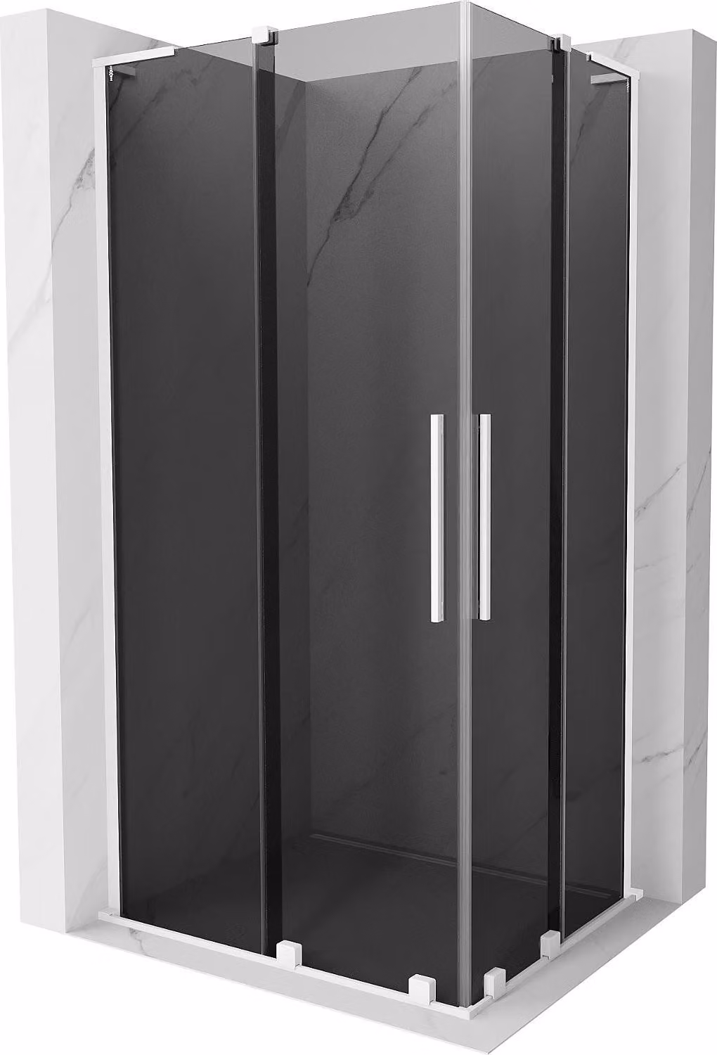 Mexen Velar L Duo cabina doccia scorrevole 90 x 80 cm, grafite, bianco - 871-090-080-02-43-20