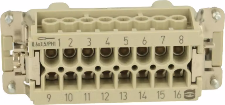 HARTING Han 16Ex inserto maschio (M) connessione a vite, 16 poli + PE 90 V, 16 A - 1 pezzo