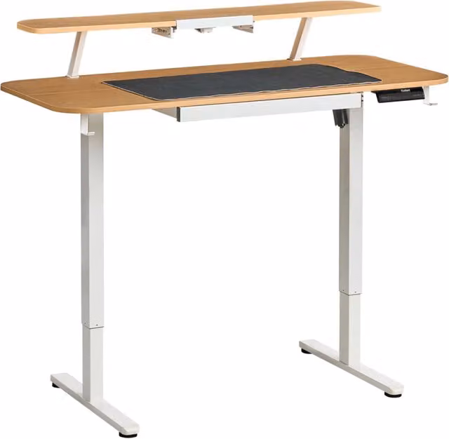 Lampada da tavolo elettrica regolabile Marrone chiaro Piano in acciaio bianco con gambe 120 x 60 Stand and Sit Home Office Stand and Sit Tappetino per mouse Design scandinavo moderno