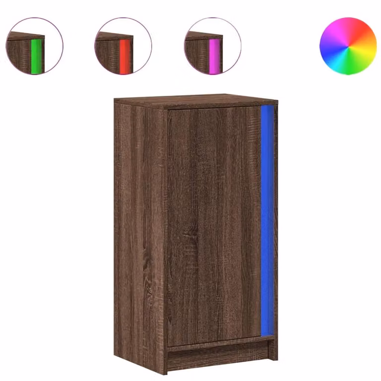 Credenza con LED Rovere Marrone 42,5x34x85 cm Legno Multistrato