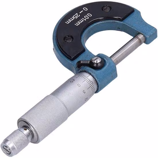 Misuratore di spessore manuale ad alta precisione – Misuratore per fori esterni – Strumento portatile per l'edilizia in acciaio – Campo di misurazione: 0-25 mm – Precisione: 0,01 mm – Strumento di misurazione per metalli