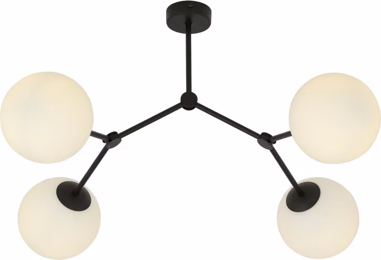 Lampada da soffitto Emibig 4xE14 40W SPACE 4 NERO/OPAL 1133/4