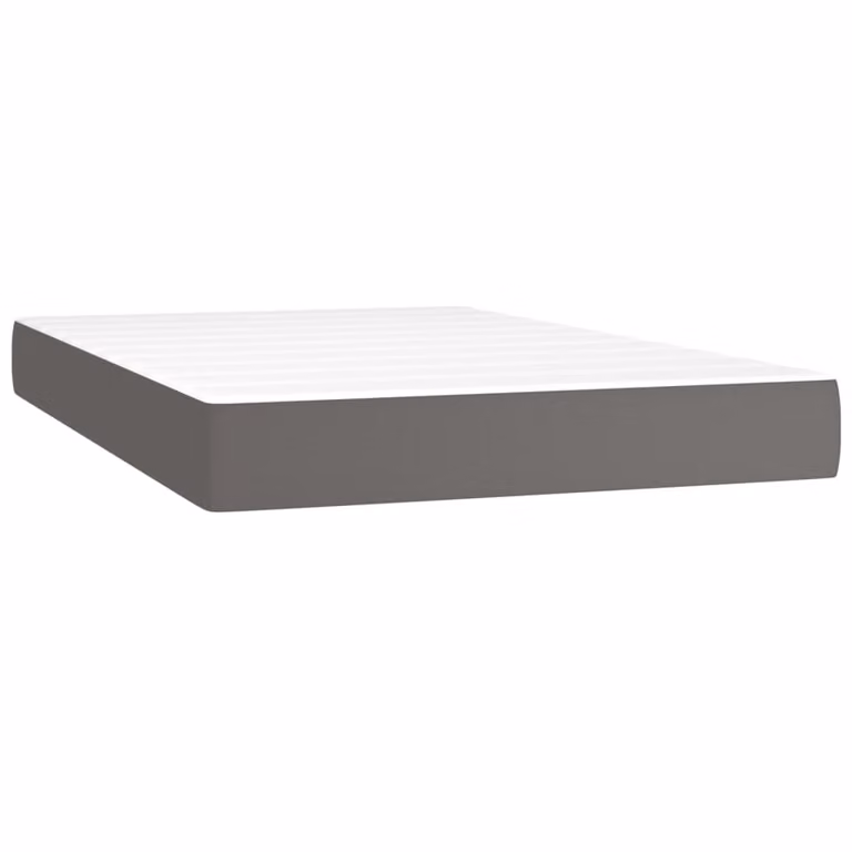 Materasso a Molle Insacchettate Rigidità Media Grigio 120x200x20 cm in Pelle finta
