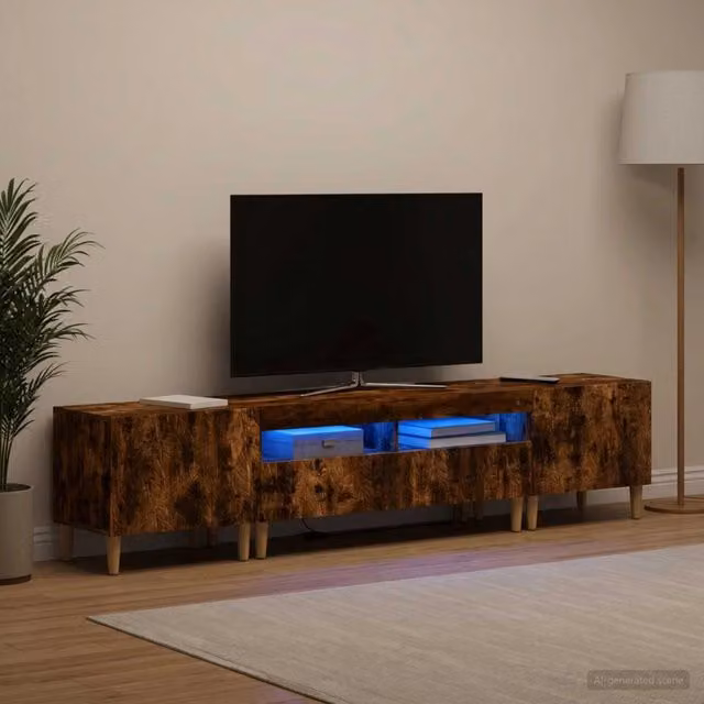 Mobile TV LED a 3 pezzi DELFT Rovere Fumo Legno ingegnerizzato 3416764