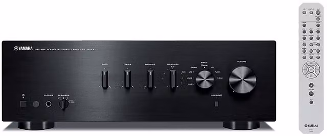 Amplificatore Yamaha A-S301BL2 Nero con Bluetooth e Ingresso Ottico, 2 Canali, 190 W