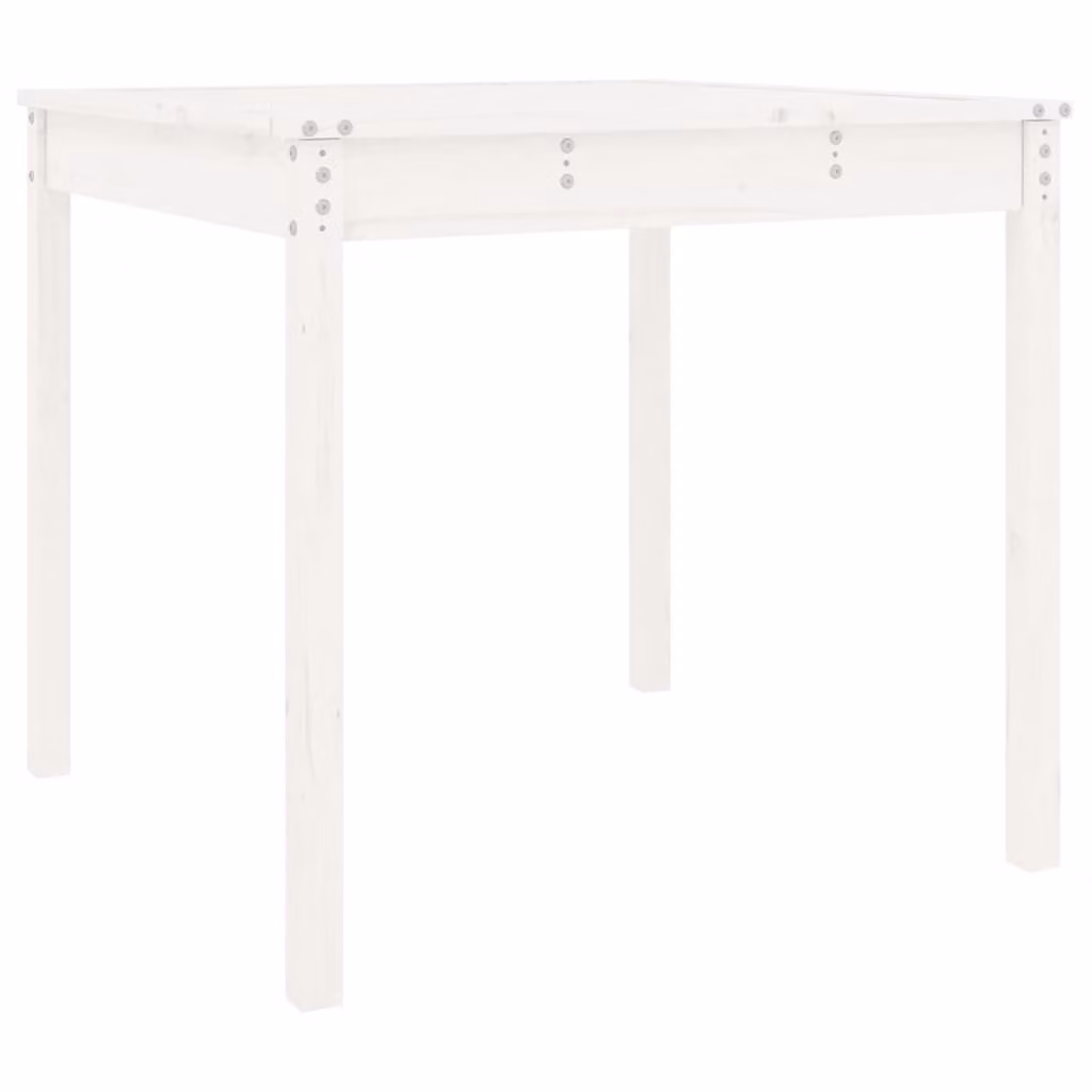 Tavolo da Giardino Bianco 82,5x82,5x76cm Legno Massello di Pino