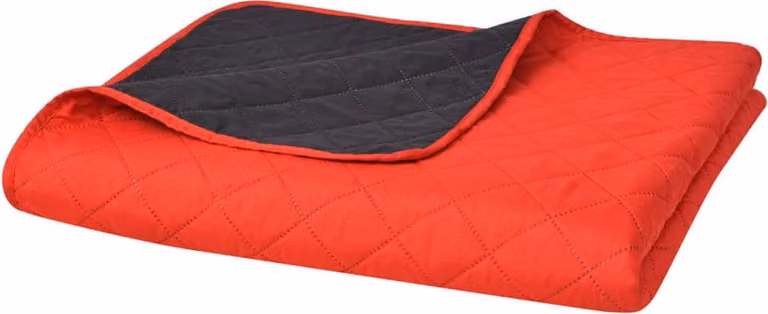 The Living Store Copriletto trapuntato reversibile rosso e nero 230x260 cm