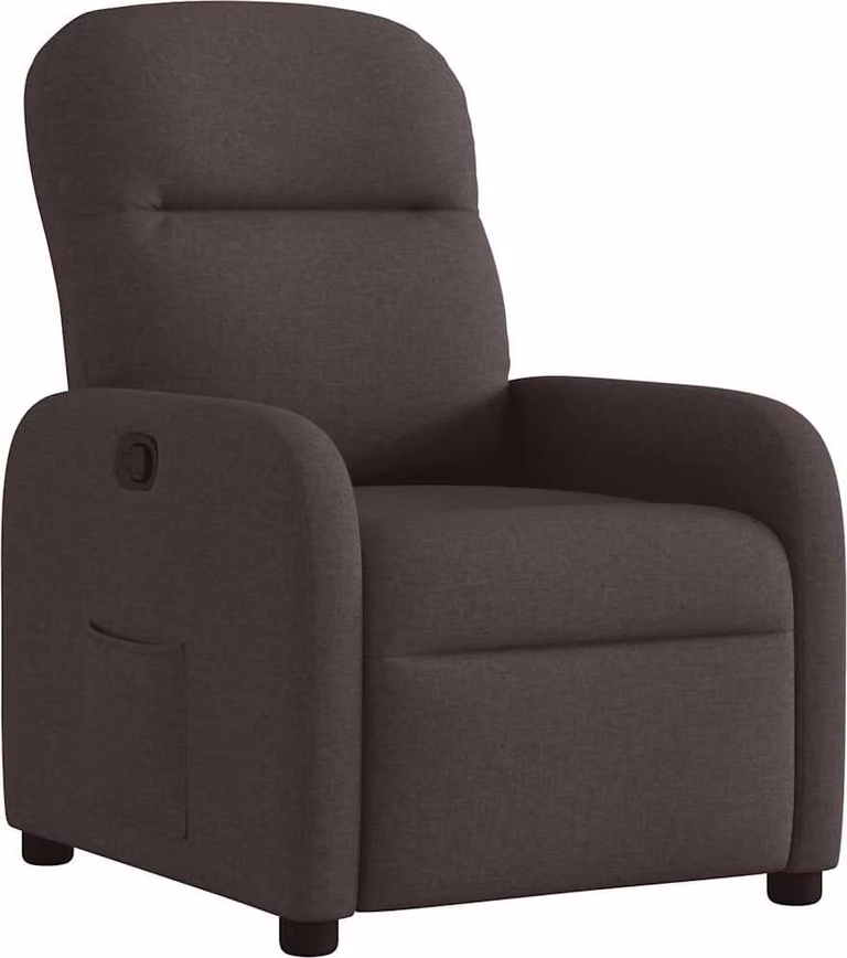 Recliner in tessuto marrone scuro