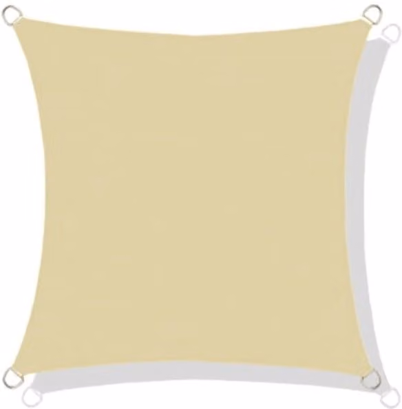 AIO FACTORY 5x5 m Vela Ombreggiante Impermeabile Beige - Vela Parasole da Giardino