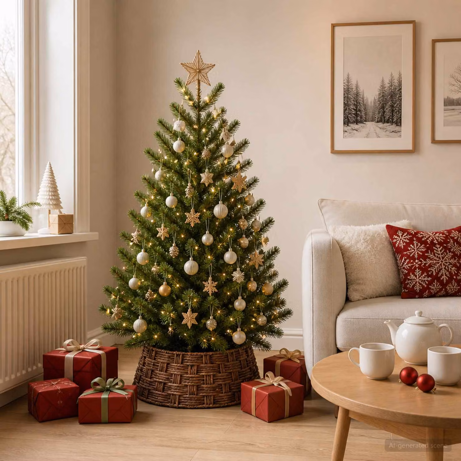 vidaXL Collare per Albero di Natale Rotondo Marrone lavato