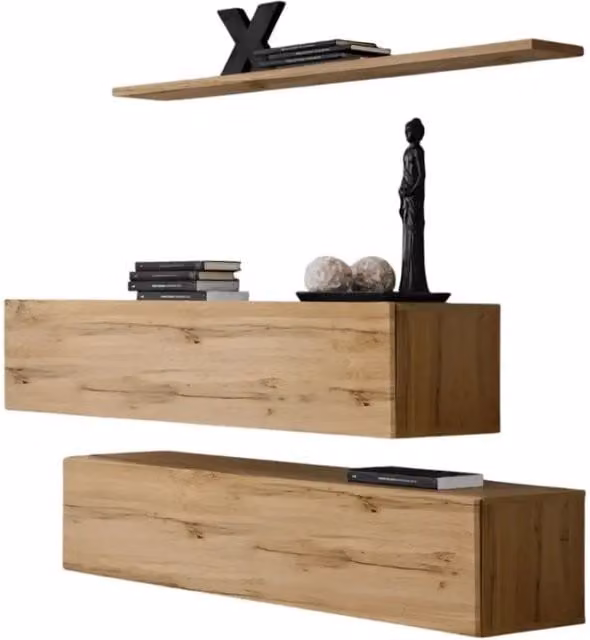 Composizione murale SWITCH SBII – Mobili da stoccaggio e scaffale – Rovere Wotan – Design moderno