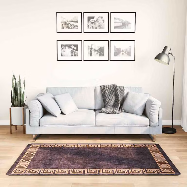 Tappeto lavabile moderno vidaXL in poliestere nero e oro L: 150 cm, P: 80 cm