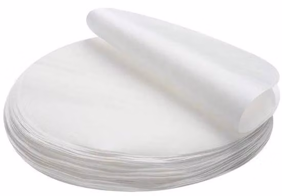 Carta antiaderente rotonda per padelle, griglia, cottura al vapore, hamburger, 26 cm, 100 fogli