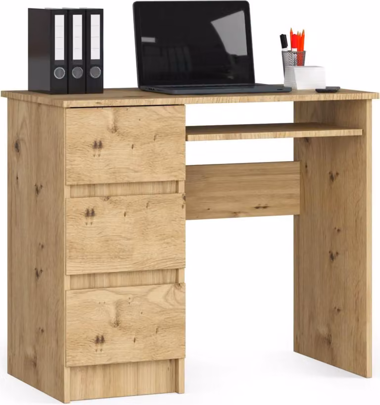Scrivania ZORLAN - rovere artisan, versione a sinistra
