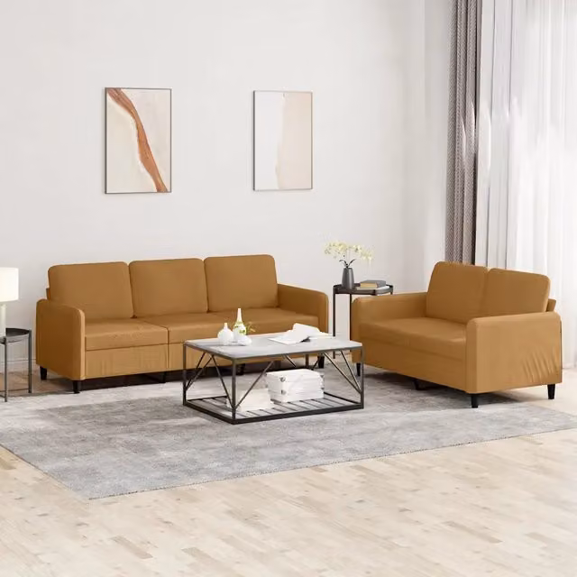 Set di Divani 2 pz Marrone in Velluto 3202021