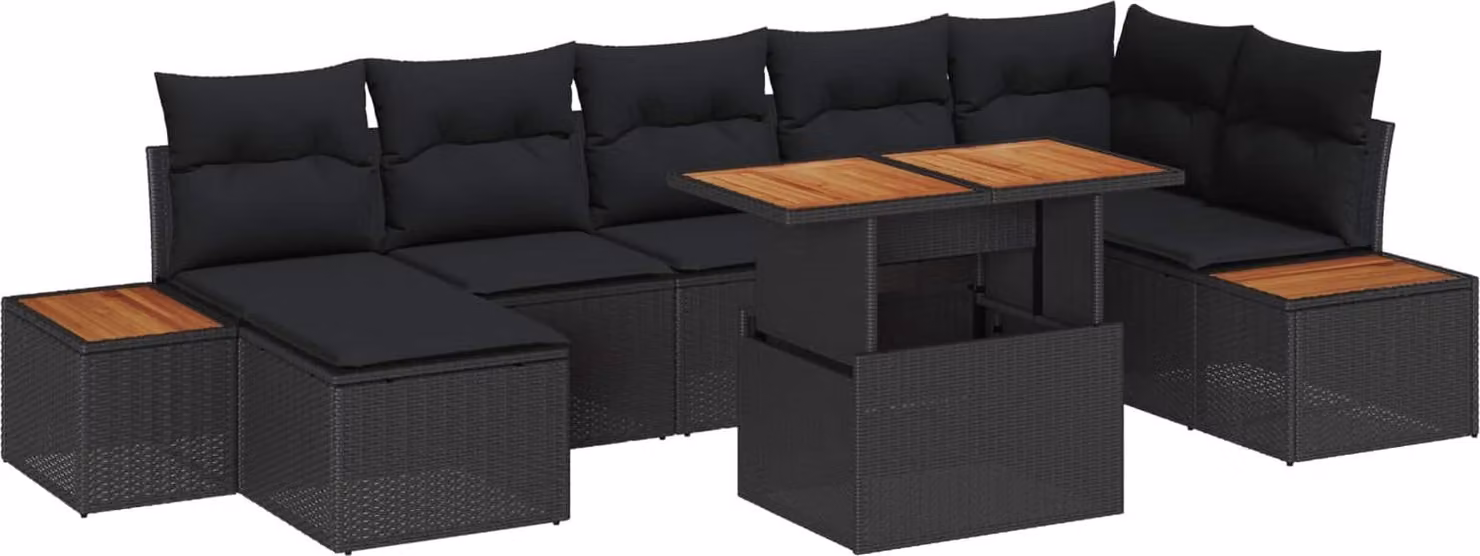 Maison Exclusive - Set da giardino composto da 8 pezzi, colore nero