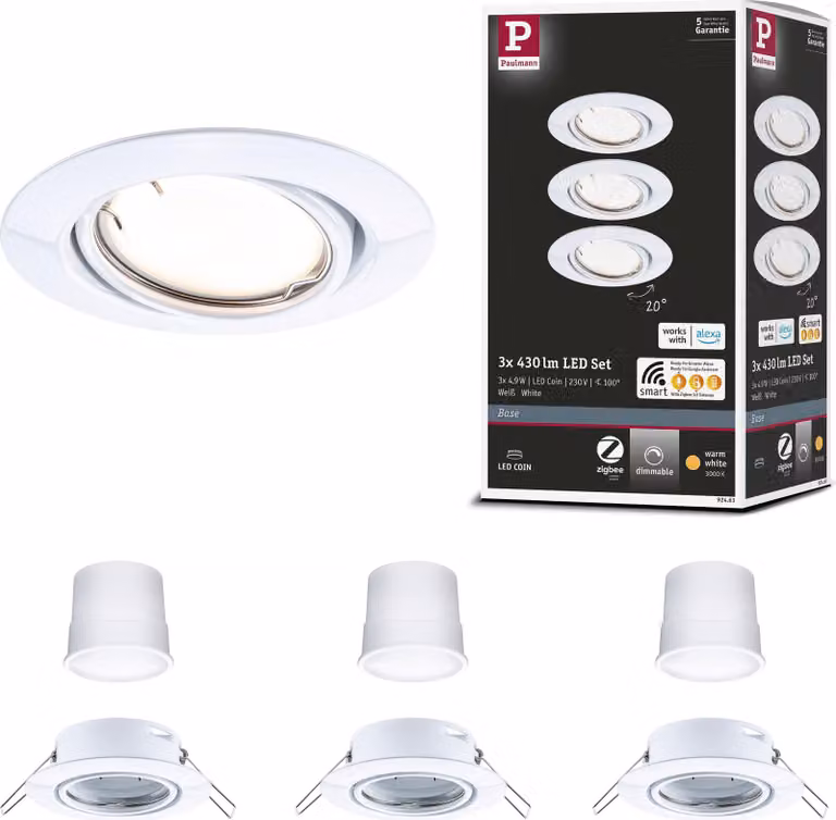 Paulmann Luce da incasso LED Set base orientabile
