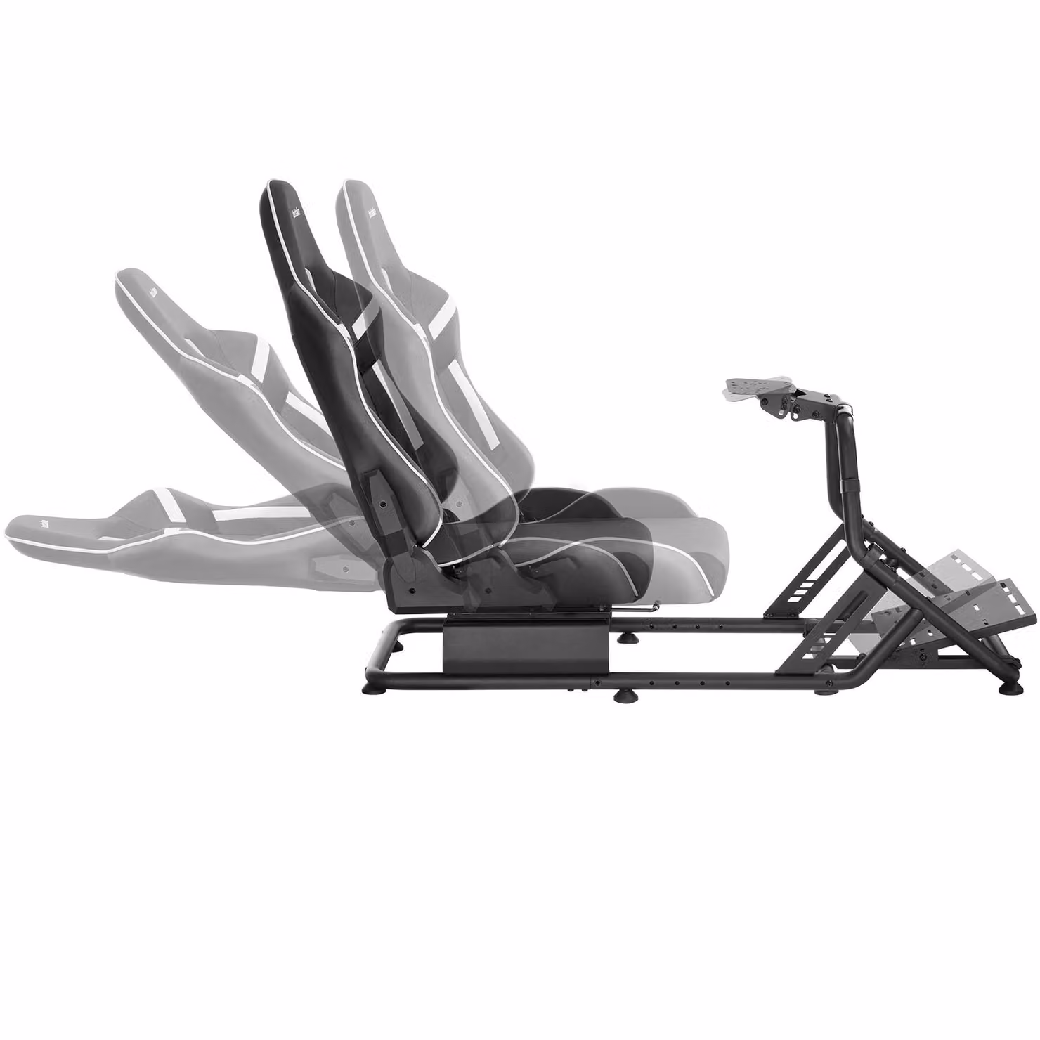 Sedia da gioco Tectake Play con sedile da corsa in ecopelle nera per adulti, L: 57 cm, P: 66 cm, H: 120 cm – 3