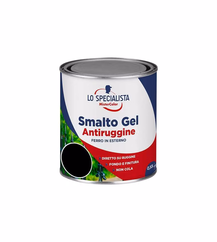 Smalto a solvente antiruggine Nero 0,5 l