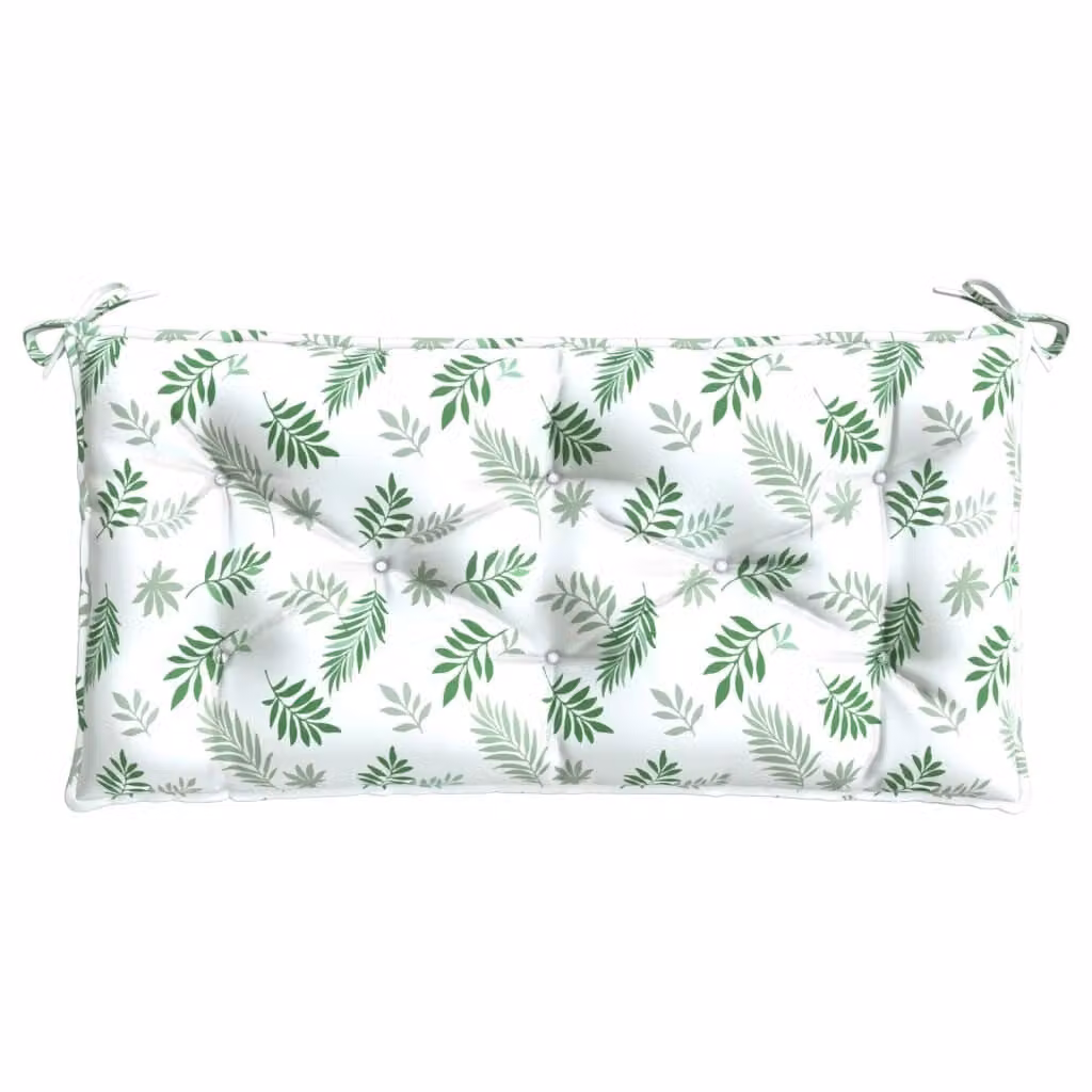 Cuscino per panchina da giardino motivo foglie 110x50x7 cm in tessuto