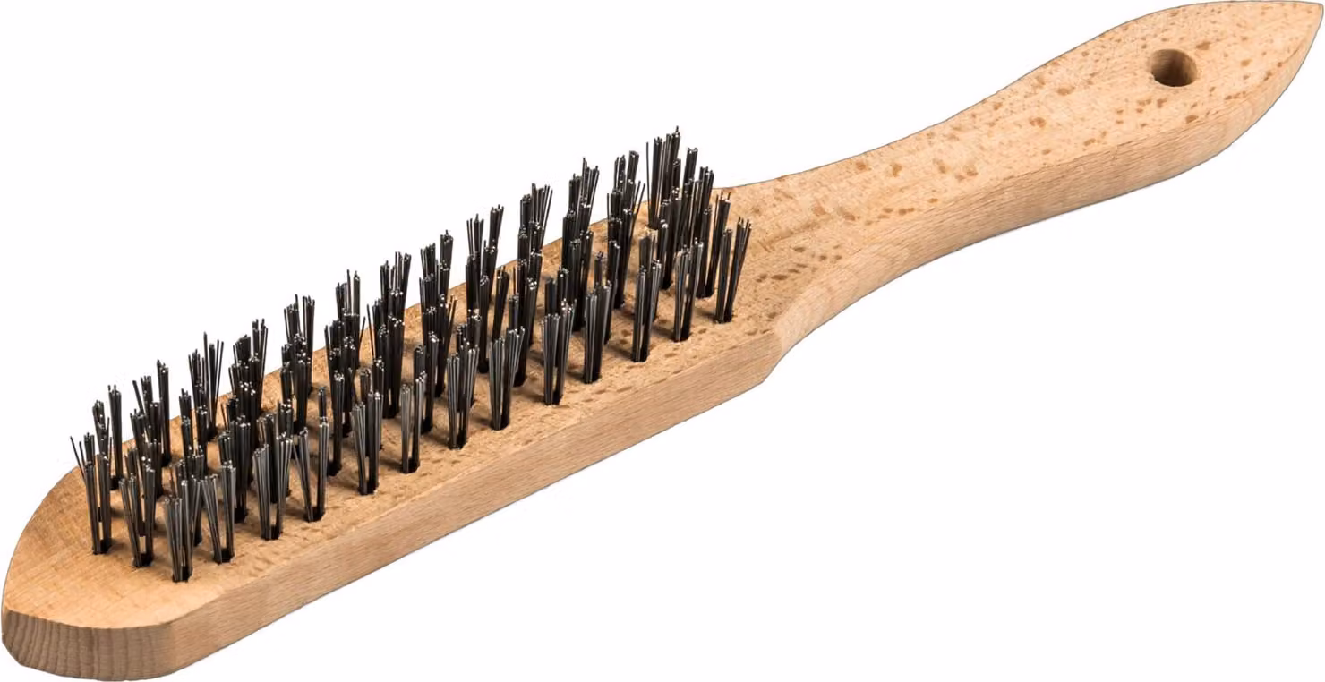 Klingspor BH 600 Spazzola manuale Standard Numero di file 3, 125 x 25 x 290 mm, manico in legno 0,3 acciaio inox 12 pz